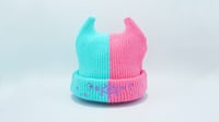 Image 3 of Pastel Pink and Mint Horned Beanie