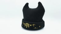 Image 2 of Black Horned Beanie