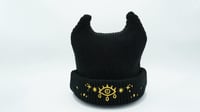 Image 4 of Black Horned Beanie