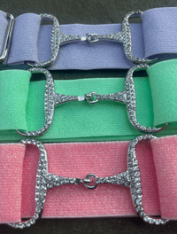 Image 2 of 1.5" Rhinestone Snaffle Pastel Glitter Belts