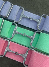 Image 1 of 1.5" Rhinestone Snaffle Pastel Glitter Belts