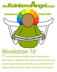 Image 2 of theRainbowAngel Revelation 10 1-2 Fitted Short Sleeve T-shirt