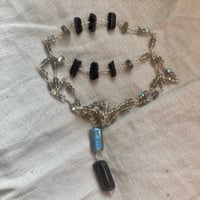 Image 2 of Black Tourmaline Labradorite Sterling Silver One of A Kind Statement Necklace