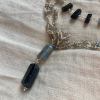 Image 4 of Black Tourmaline Labradorite Sterling Silver One of A Kind Statement Necklace