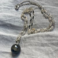 Image 2 of Golden Obsidian Golden Rutile Pyrite Black Moonstone Sterling Silver One of A Kind Necklace