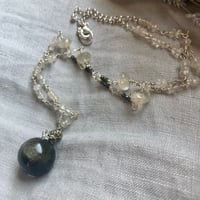 Image 4 of Golden Obsidian Golden Rutile Pyrite Black Moonstone Sterling Silver One of A Kind Necklace