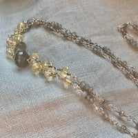 Image 4 of Yellow Citrine Gray Moonstone Natural Gemstone Sterling Silver Necklace