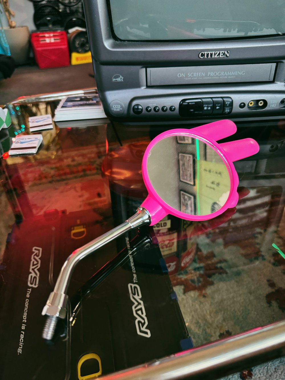 Peace Sign Mirror (Pink)