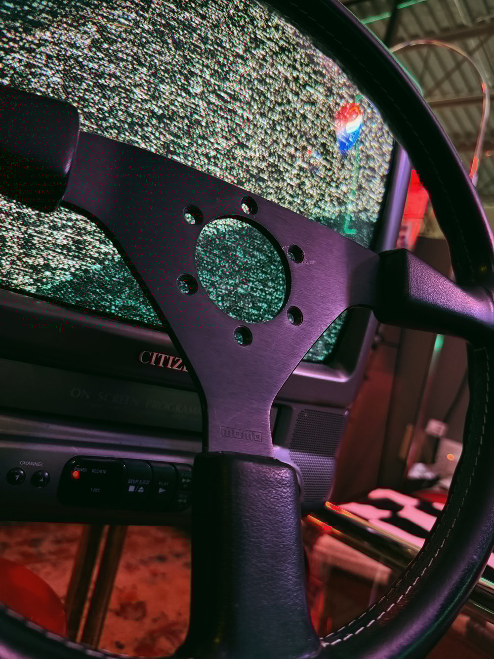 Momo Retro Black Steering Wheel (360MM)