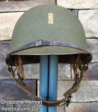 Image 7 of M2 D-bale 101st Airborne 506th 2nd Bn. PIR Helmet LT. Front Seam Paratrooper Liner. Front Seam.