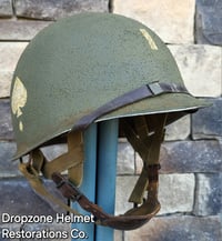 Image 8 of M2 D-bale 101st Airborne 506th 2nd Bn. PIR Helmet LT. Front Seam Paratrooper Liner. Front Seam.