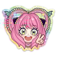 Spy Peanut Girl Glitter Sticker