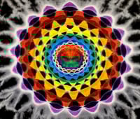 Image 3 of Scrunch mandala rainbow/black and grey