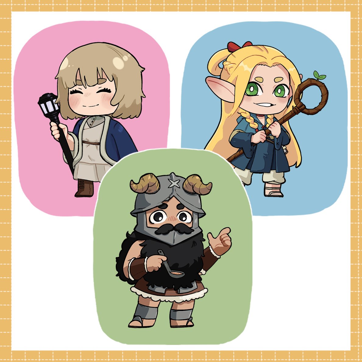 Image of Dungeon Meshi Throw Pillows