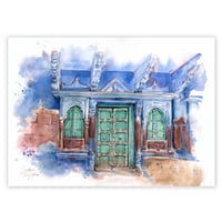 Image 1 of Original Painting - "Jodhpur la bleue" - 35,5x 50,5 cm