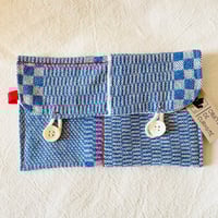 Image 1 of Blue pouch with buttons