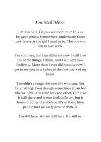 I'm Still Here Poem Print 