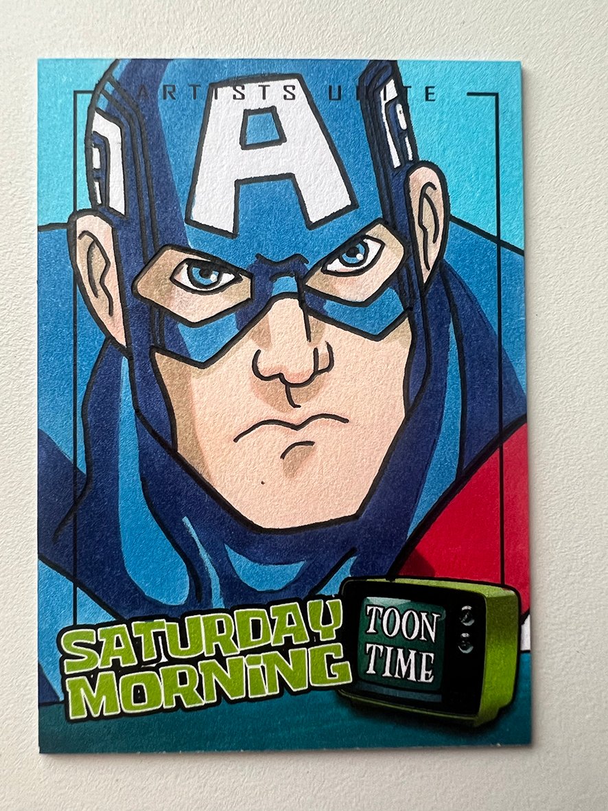 Captain America Sketch Card 1/1 - Artists Unite Original Art Avengers Animated