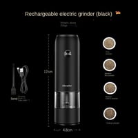 Rechargeable Electric Pepper Grinder - Adjustable Thickness, Sea Salt & Spice Mill, Stainless Steel 