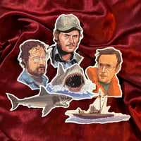 Image 1 of JAWS STICKER SET 6 Pack - Includes a FREE Quint Bday Card with Every Set!