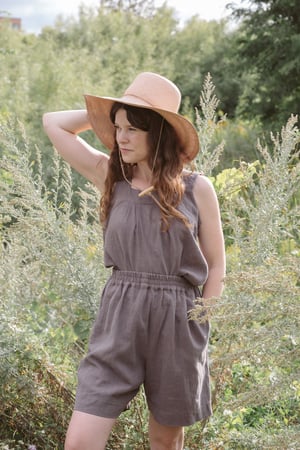 Image of BERTA Linen Tank Top