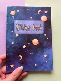 Image 1 of Reusable Blank Stickerbook, Handmade Moon and Stars Sticker Book with 40 Pages for safekeeping