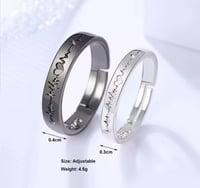 2 Minimalist And Personalized Couple Rings Black And White Love Electrogram Opening