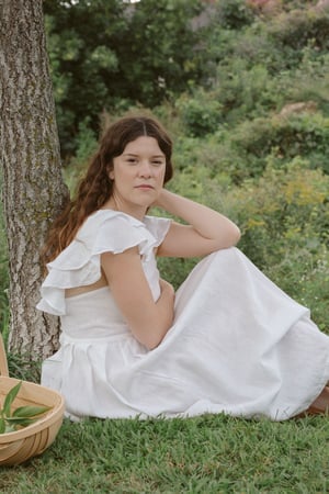 Image of LALU Linen Frilly Dress