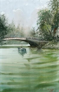 Under the Bow Bridge in Central Park (Original)