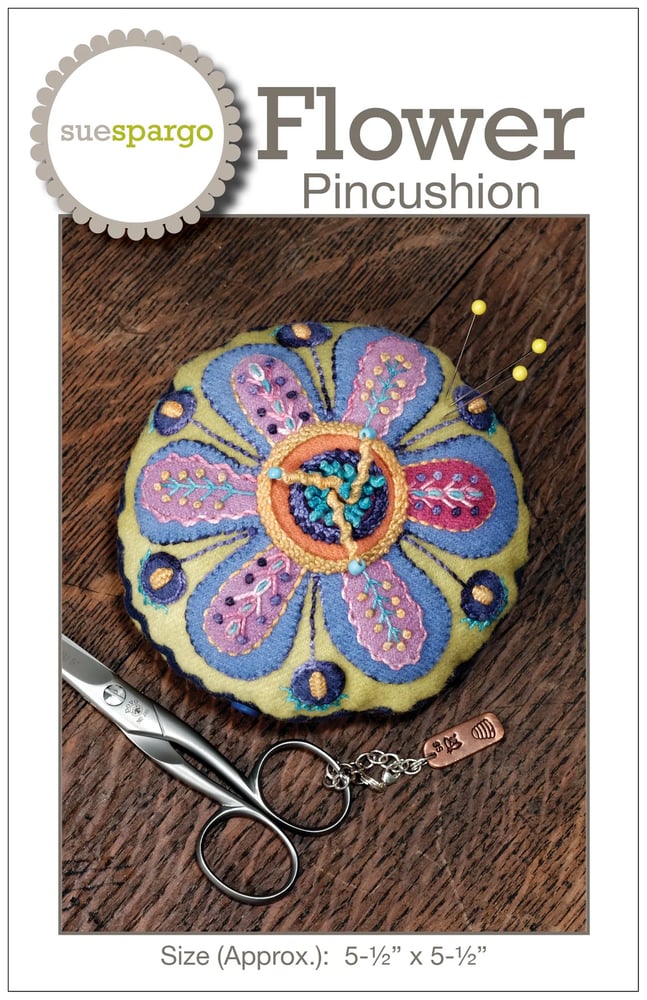 Image of NEW! Flower Pin Cushion Pattern by Sue Spargo