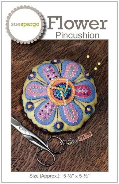Image of NEW! Flower Pin Cushion Pattern by Sue Spargo