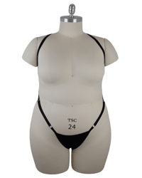 Image 2 of Black G-String Body Harness (Silver)