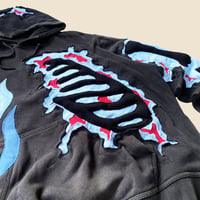 Image 5 of REWORKED NIKE FLAME CRACKY 3D PUFF SKELETON HOODIE SIZE L BOXY / XL