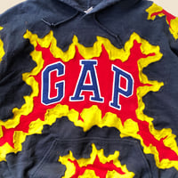 Image 5 of REWORKED GAP SUPER CRACKED 3 TONED HOODIE SIZE XL