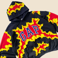 Image 3 of REWORKED GAP SUPER CRACKED 3 TONED HOODIE SIZE XL