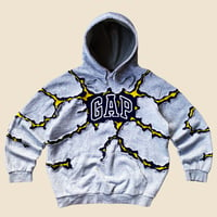 Image 1 of REWORKED GAP CRACKED GREY MISTY HOODIE SIZE XL