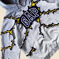 Image 3 of REWORKED GAP CRACKED GREY MISTY HOODIE SIZE XL