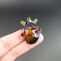 Image 4 of Fire oil stained anatomical heart pendant 