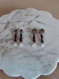 Image 2 of Garnet Lily Drops (Silver)
