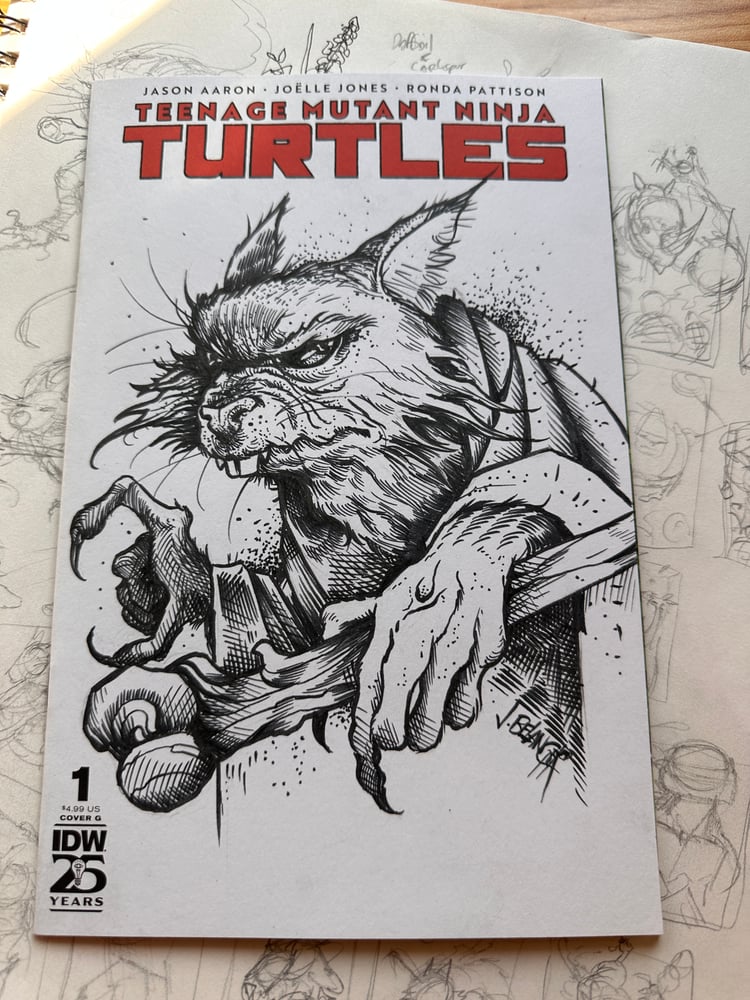 Image of IDW TMNT #1 Sketch Cover Splinter BELANGER - original