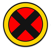 X Badge Round Sticker