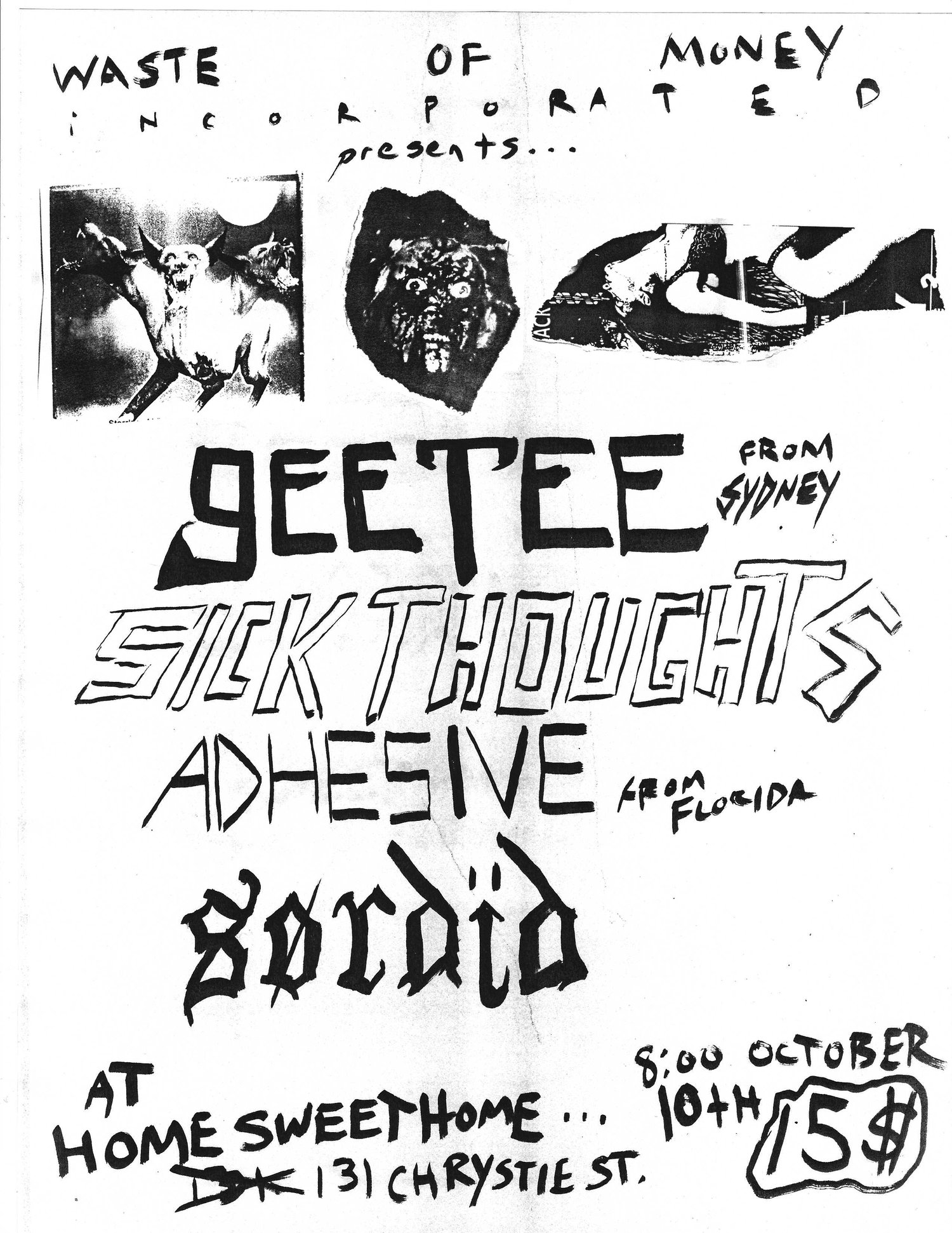 Image of GEETEE/SICK THOTS SHOW 10/10 NY