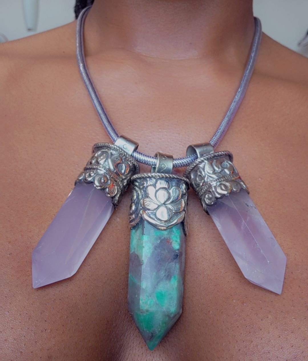 Image of EB Goddess Neckpieces: Malachite Chrysocolla