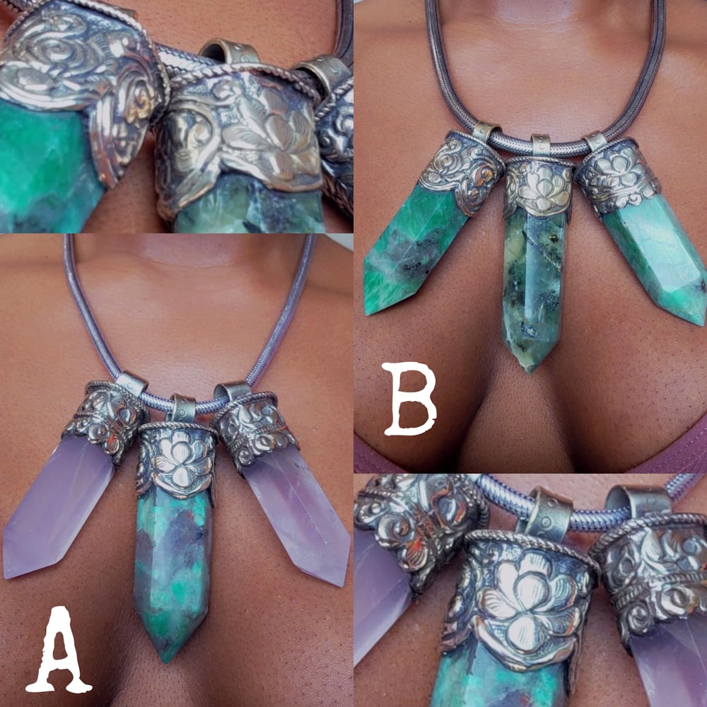 Image of EB Goddess Neckpieces: Malachite Chrysocolla