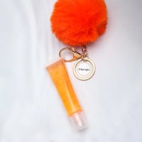 Image 4 of Plush Pom Pom Fruity Lip Gloss Keychain