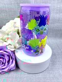 Image 3 of Trolls 16oz plastic can tumbler 