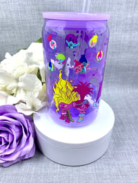 Image 4 of Trolls 16oz plastic can tumbler 