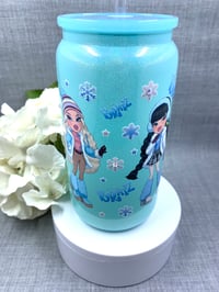 Image 3 of Fashion girl shimmer 16oz glass can tumbler 