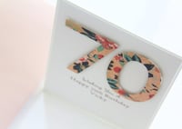 Image 2 of Birthday Card for Her. Number Happy Birthday Card. Peach.