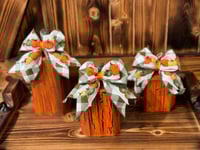 Image 5 of Green Gingham Pumpkin Trio – Rustic Halloween Edition